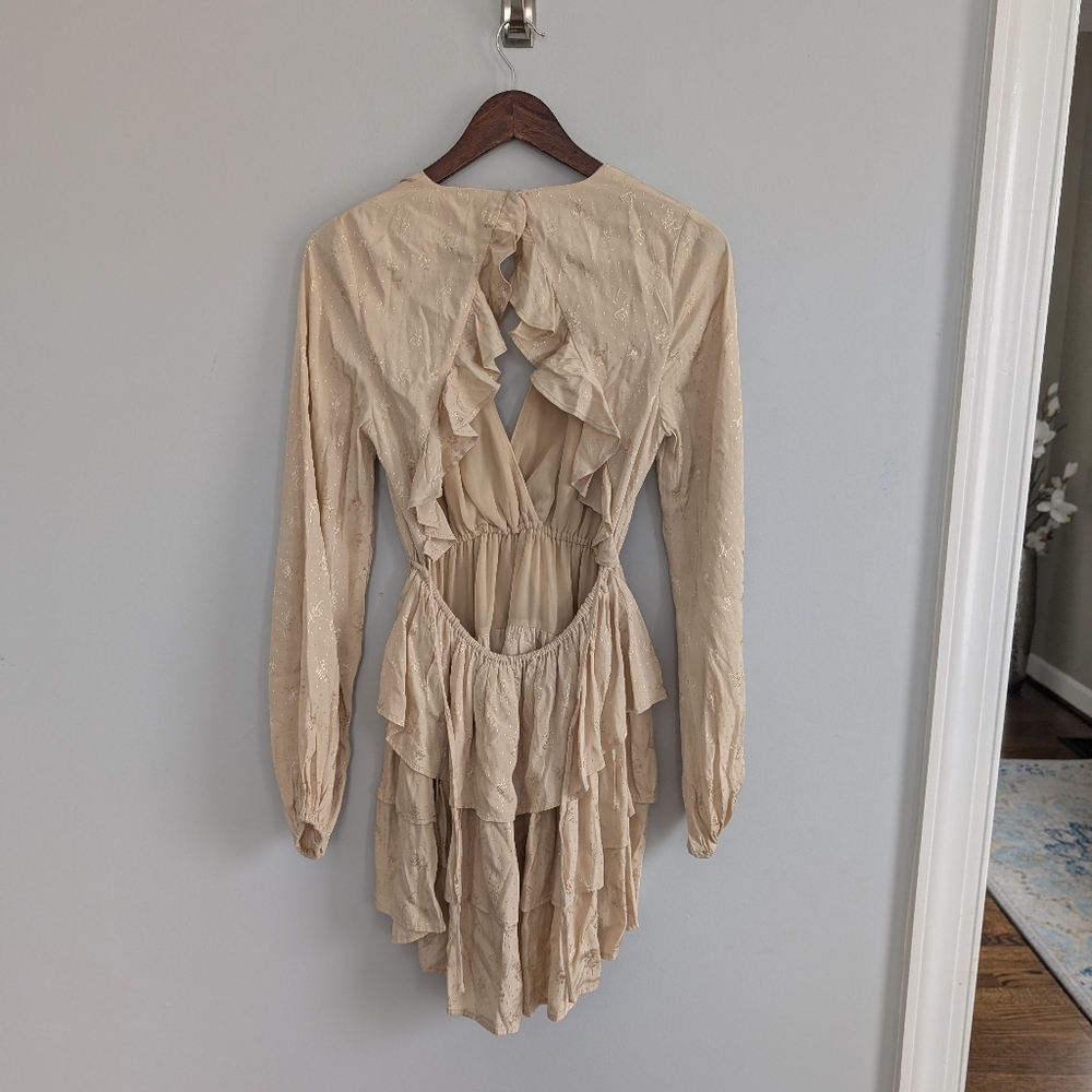 Revolve Tularosa Violette Gold Silky Mini Dress Small - Picture 2 of 5